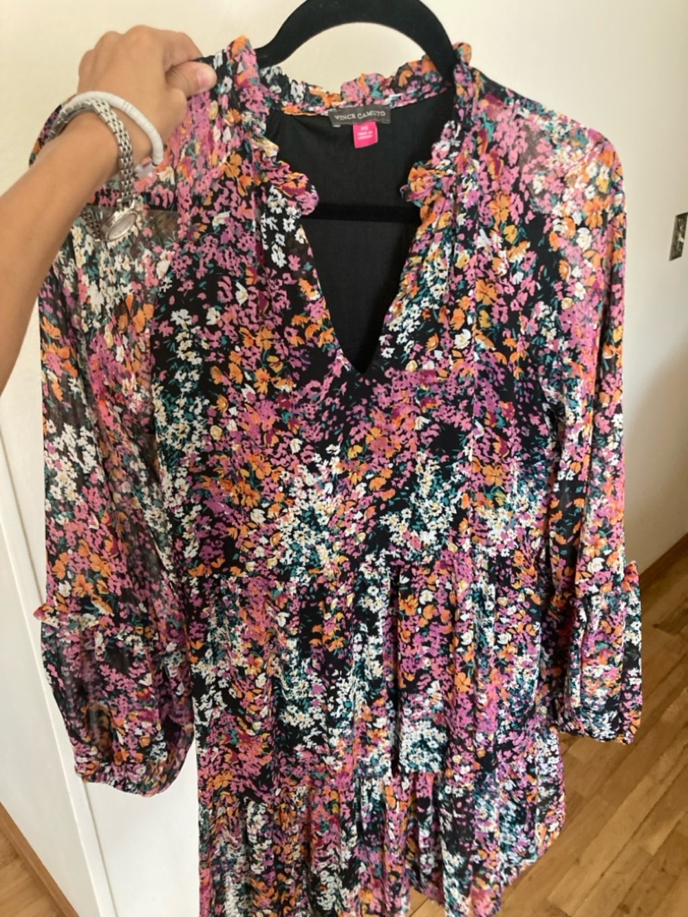 NWT Vince Camuto Floral Babydoll Dress Size XS - Picture 15 of 16